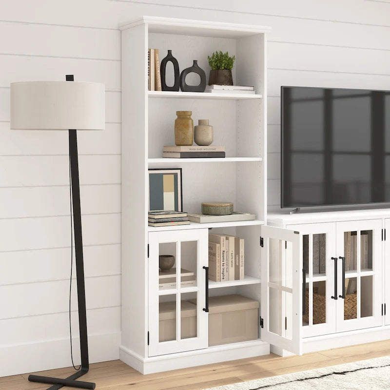 Westbrook 5 Shelf Bookcase with Glass Doors by 10