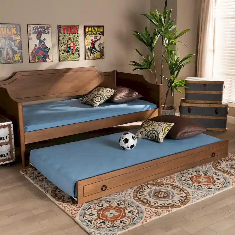 Alya Classic Traditional Farmhouse Twin Size Trundle (Trundle Only) 7