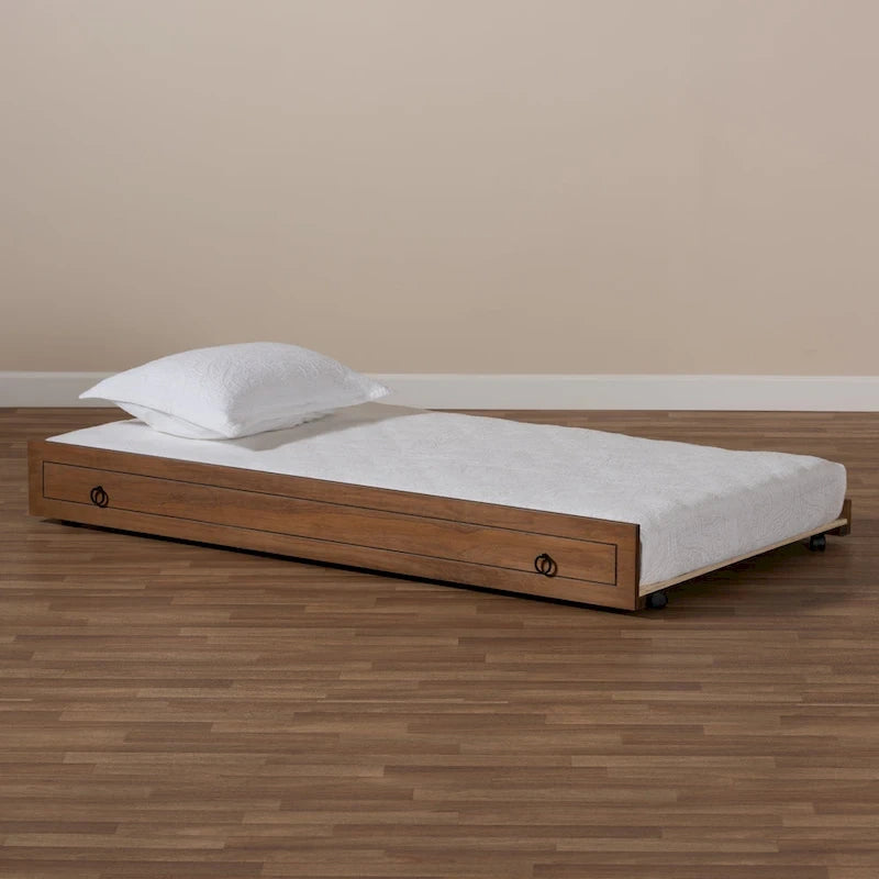 Alya Classic Traditional Farmhouse Twin Size Trundle (Trundle Only) 8