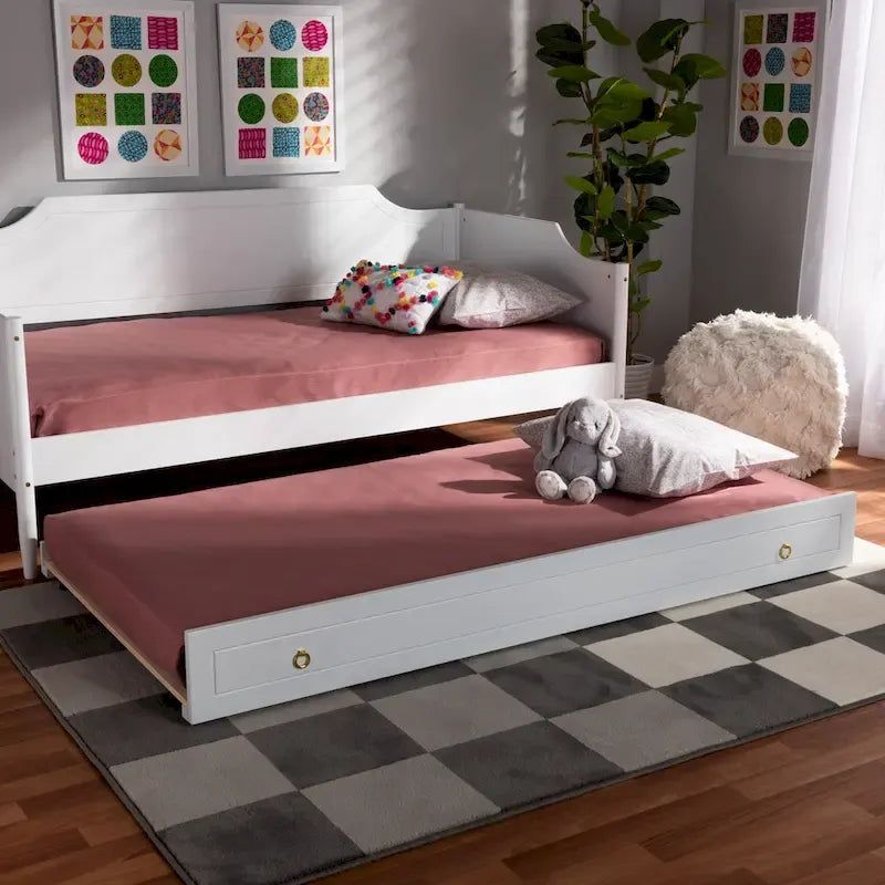 Alya Classic Traditional Farmhouse Twin Size Trundle (Trundle Only) 13