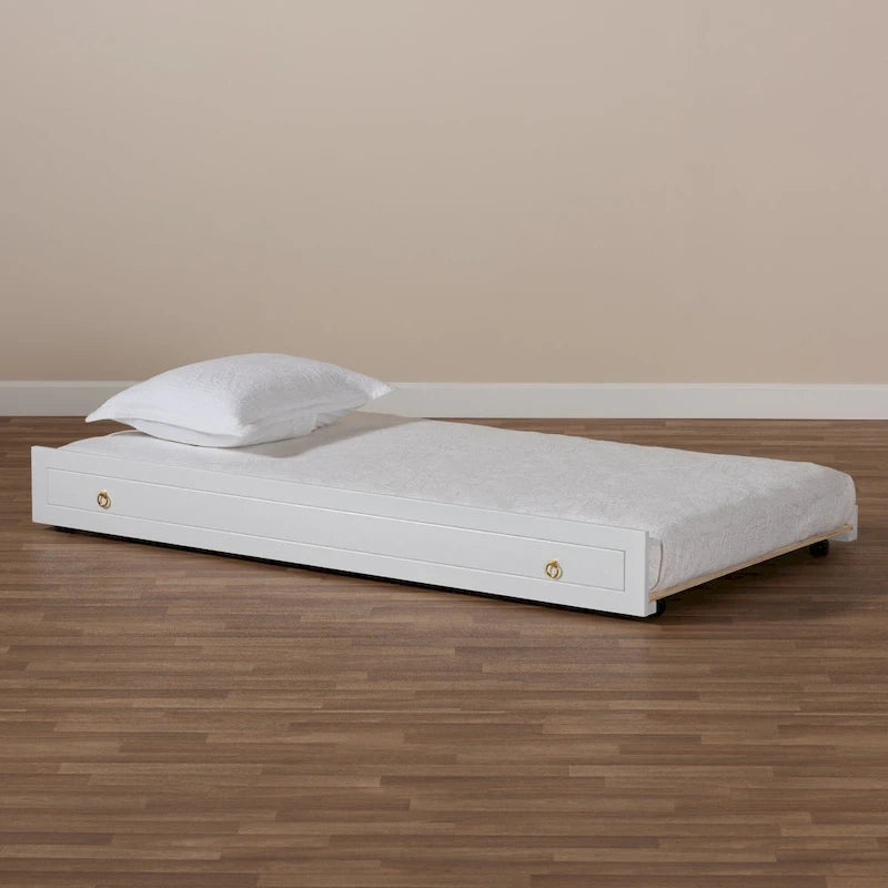 Alya Classic Traditional Farmhouse Twin Size Trundle (Trundle Only) 14