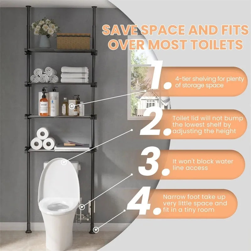 Over the Toilet Storage Cabinet - 10.6D x 33W x 116H 5