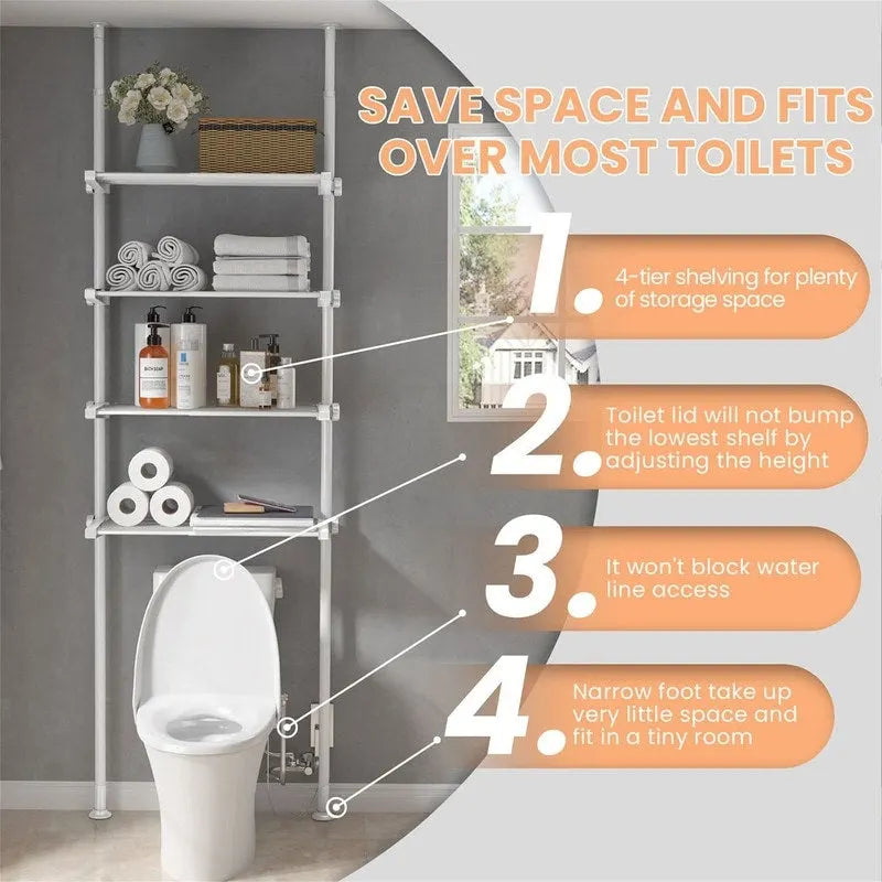 Over the Toilet Storage Cabinet - 10.6D x 33W x 116H 9
