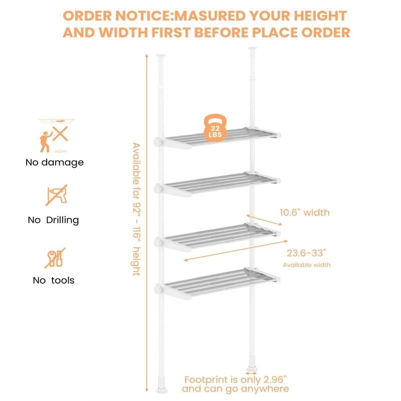 Over the Toilet Storage Cabinet - 10.6D x 33W x 116H 10