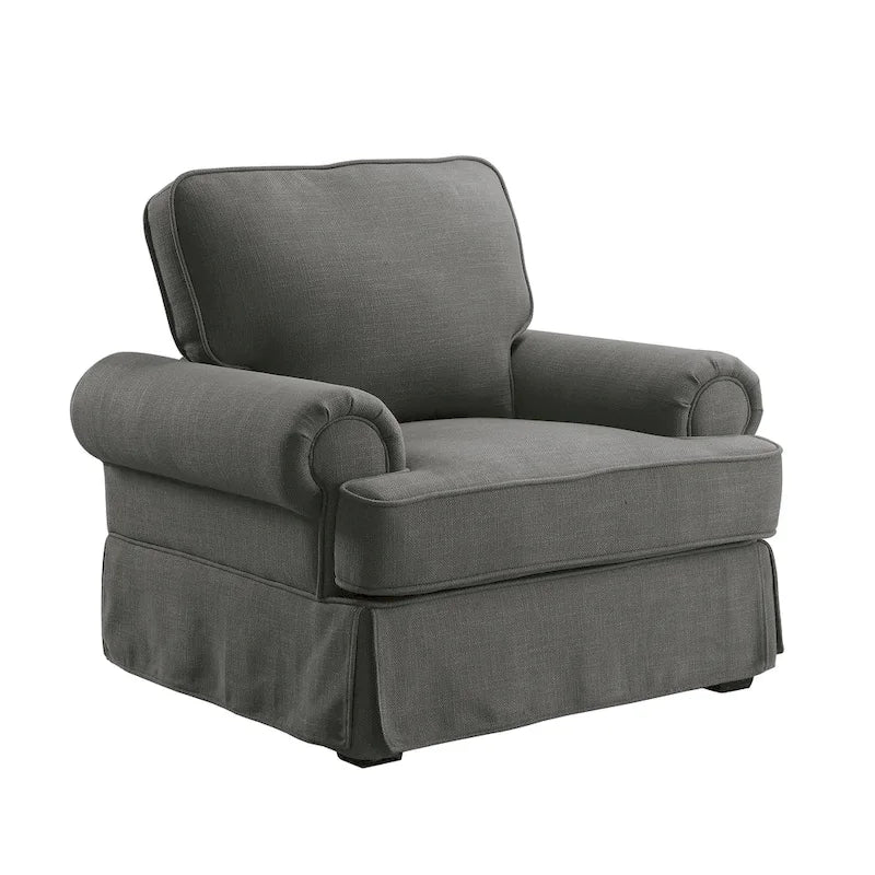 Cupa Transitional Linen Fabric Padded Accent Chair by 3
