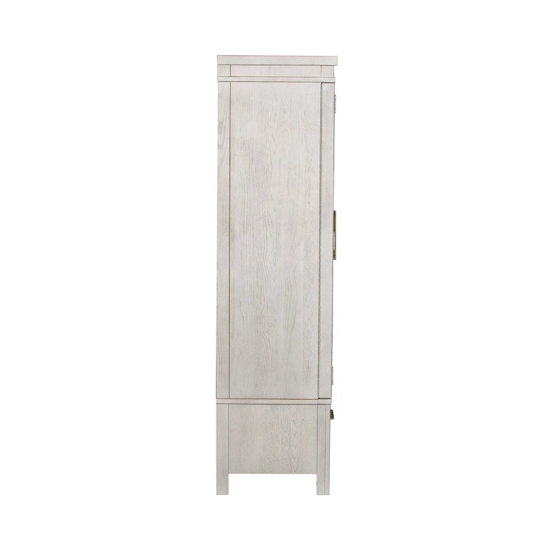 Modern Farmhouse Flea Market White Distressed Armoire 7