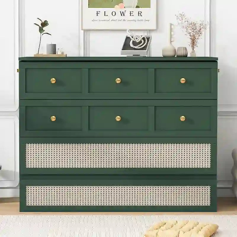 Full Size Murphy Bed with Large Drawers For Bedroom 7