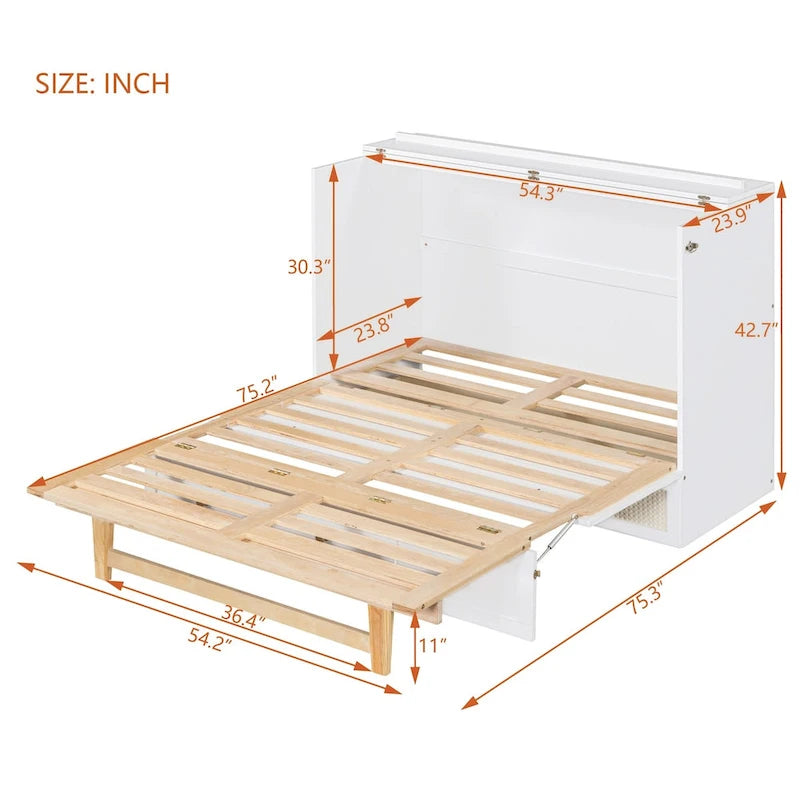 Full Size Murphy Bed with Large Drawers For Bedroom 18