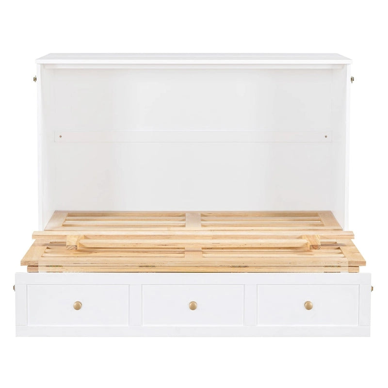 Full Size Murphy Bed with Large Drawers For Bedroom 19