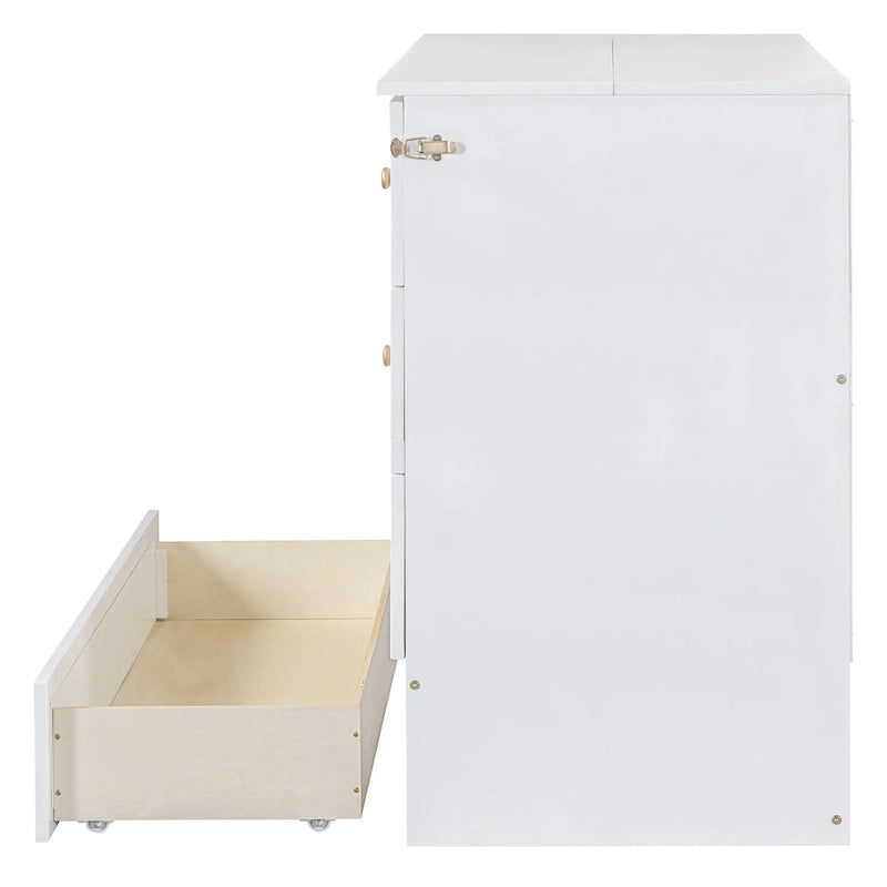 Full Size Murphy Bed with Large Drawers For Bedroom 26