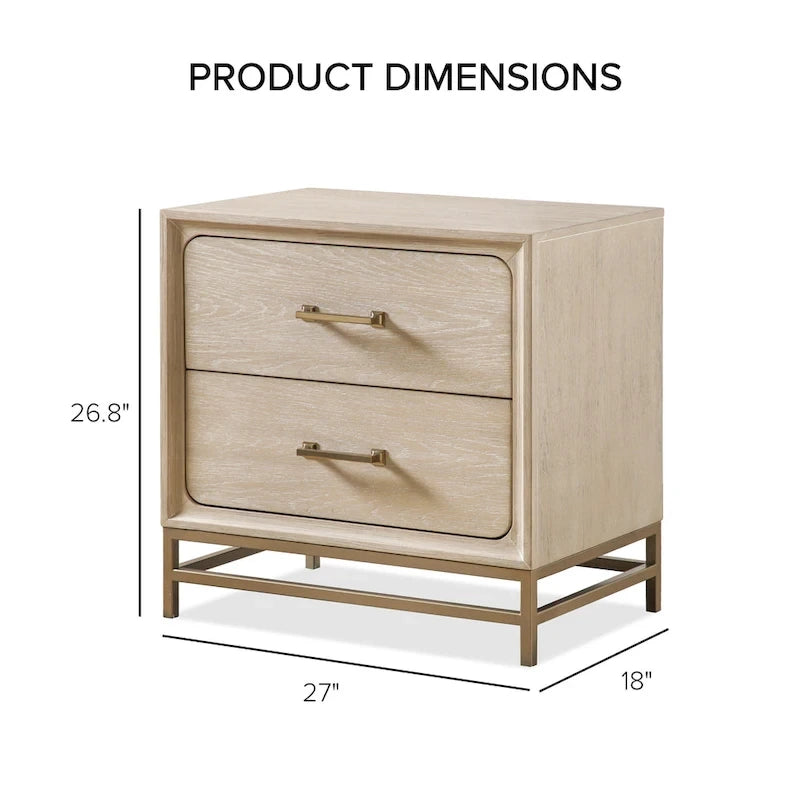 Drayden Transitional Oak Solid Wood 3-Piece Chest and 2 Nightstand Bedroom Set 3