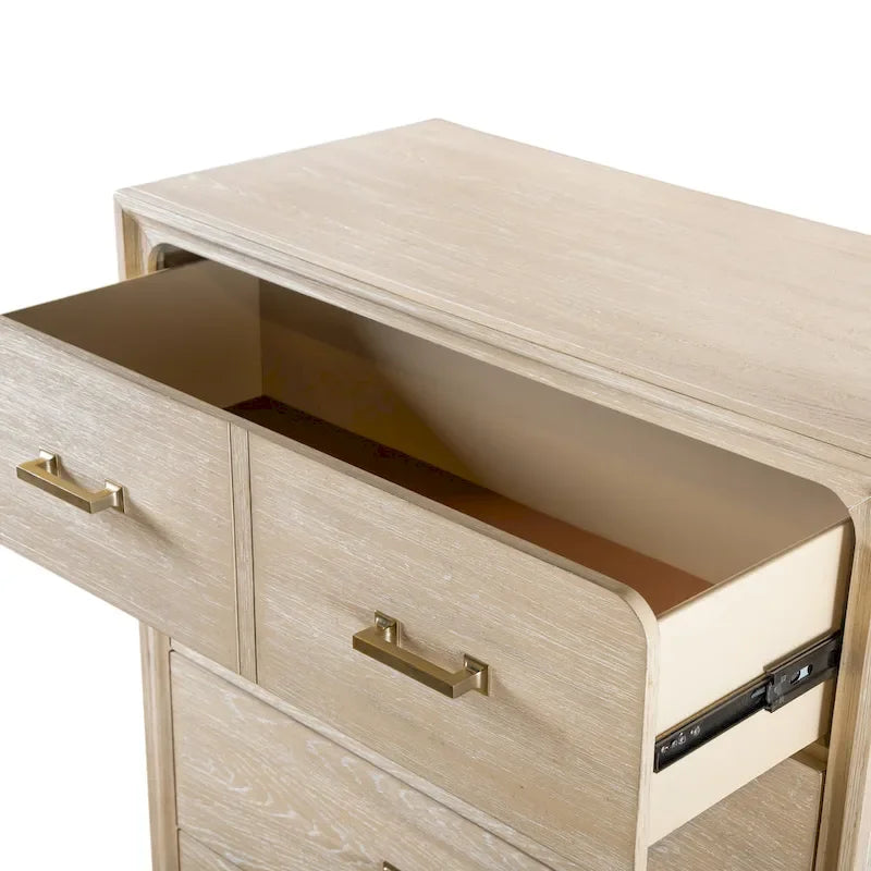 Drayden Transitional Oak Solid Wood 3-Piece Chest and 2 Nightstand Bedroom Set 11