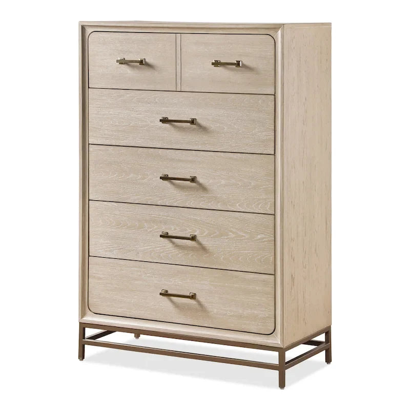 Drayden Transitional Oak Solid Wood 3-Piece Chest and 2 Nightstand Bedroom Set 17