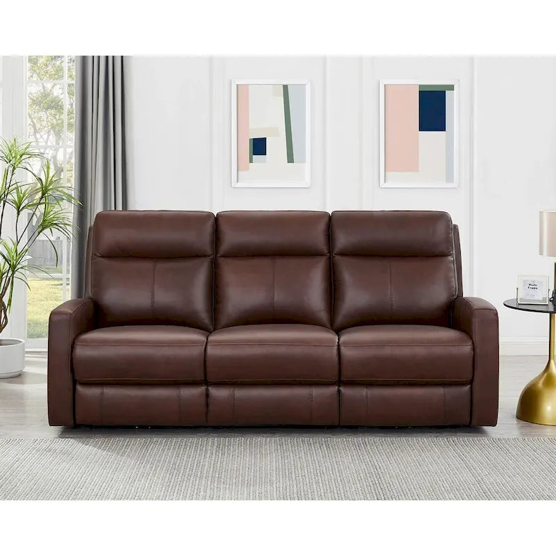 Vienna Zero Gravity Power Recline and Headrest Top Grain Leather Sofa 15
