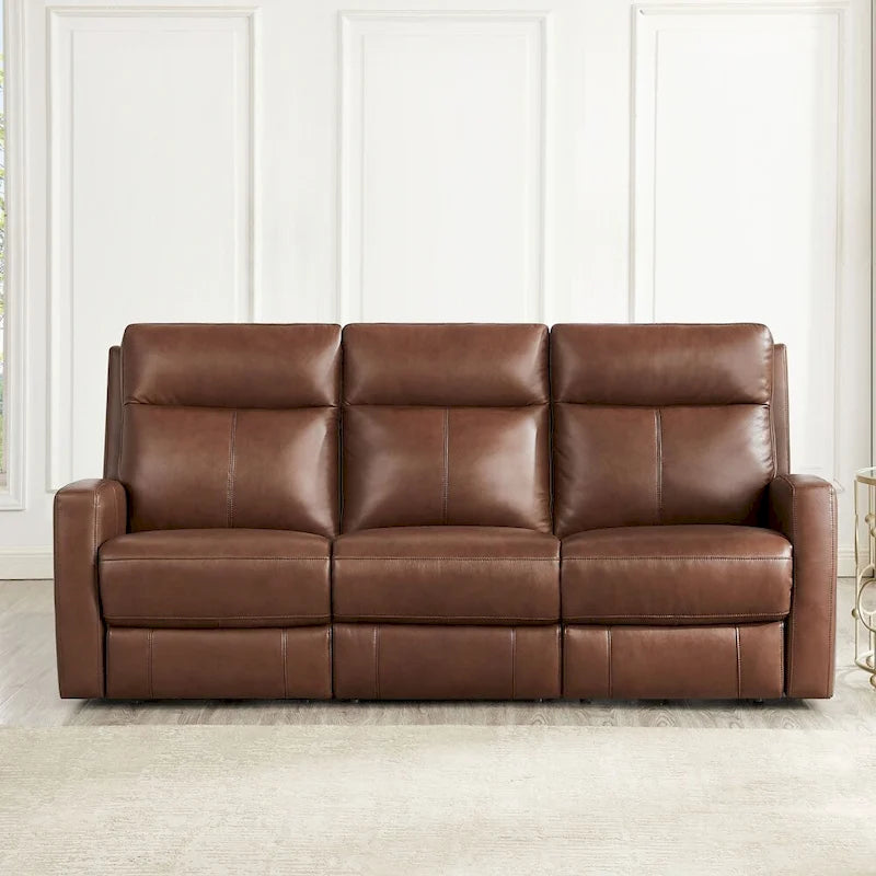  Vienna Zero Gravity Power Recline and Headrest Top Grain Leather Sofa