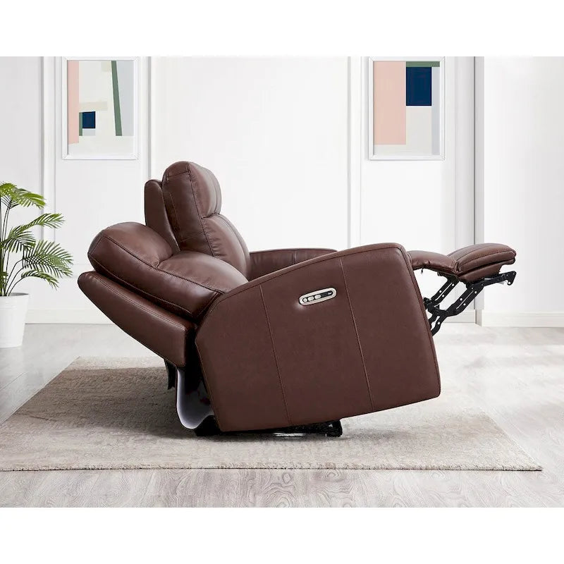 Vienna Zero Gravity Power Recline and Headrest Top Grain Leather Sofa 5