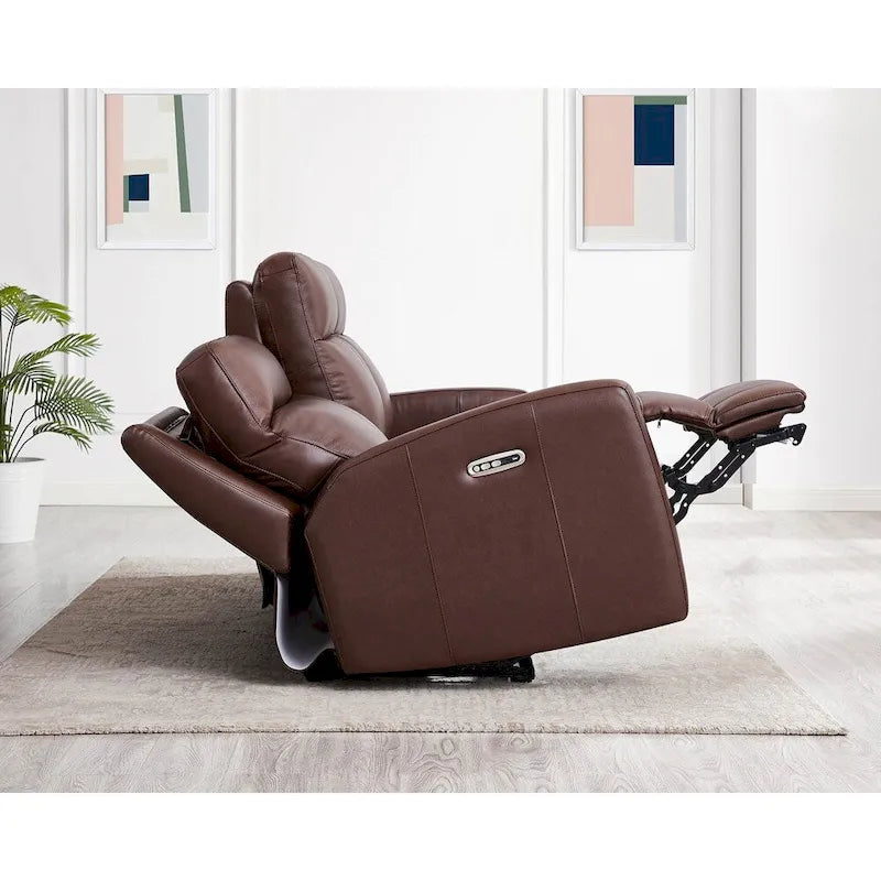 Vienna Zero Gravity Power Recline and Headrest Top Grain Leather Sofa 6