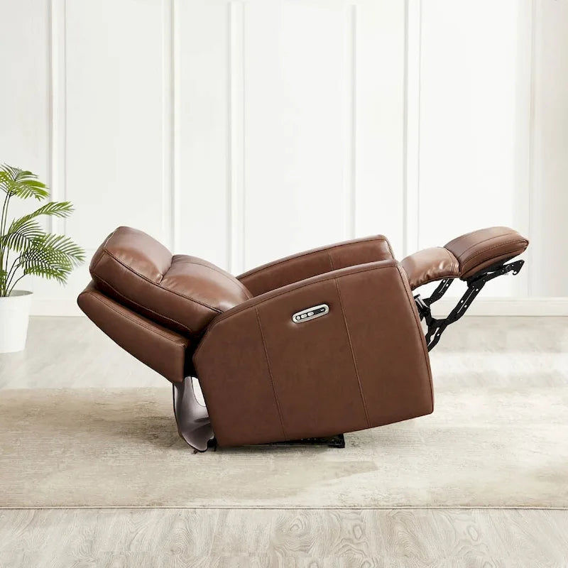 Vienna Zero Gravity Power Recline and Headrest Top Grain Leather Sofa 8