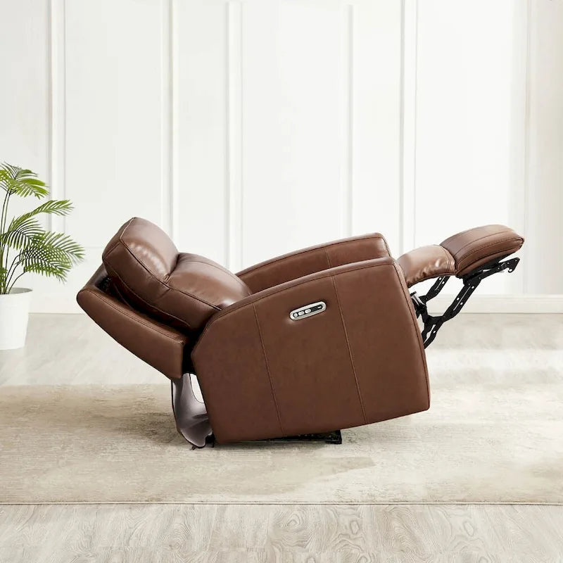 Vienna Zero Gravity Power Recline and Headrest Top Grain Leather Sofa 9