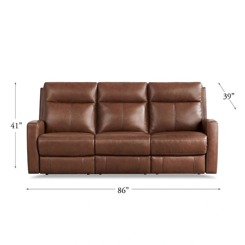 Vienna Zero Gravity Power Recline and Headrest Top Grain Leather Sofa 13