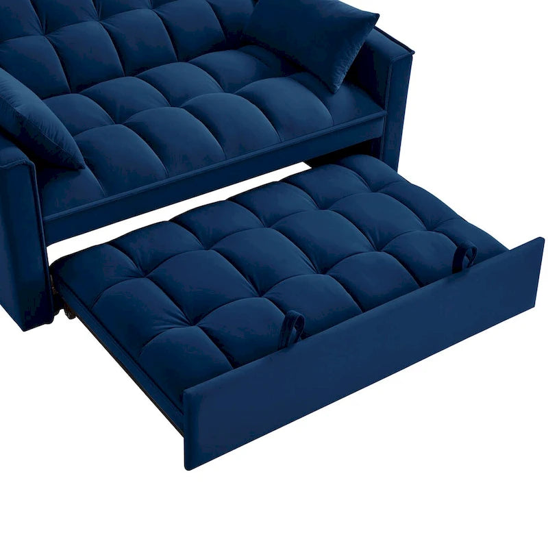 4 in1 Loveseat Sofa Bed with Armrests & Storage Pockets, Multi-Function Tufted Pull-out Sofa Bed with Adjustable Backrest 9