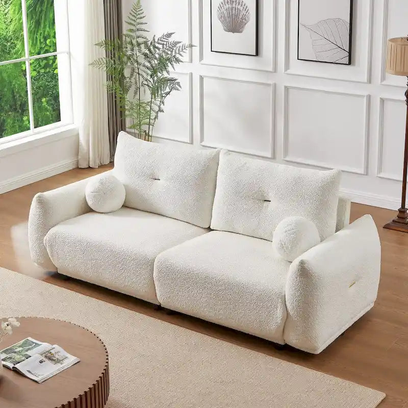 Lamb's wool 2-seater sofa 5