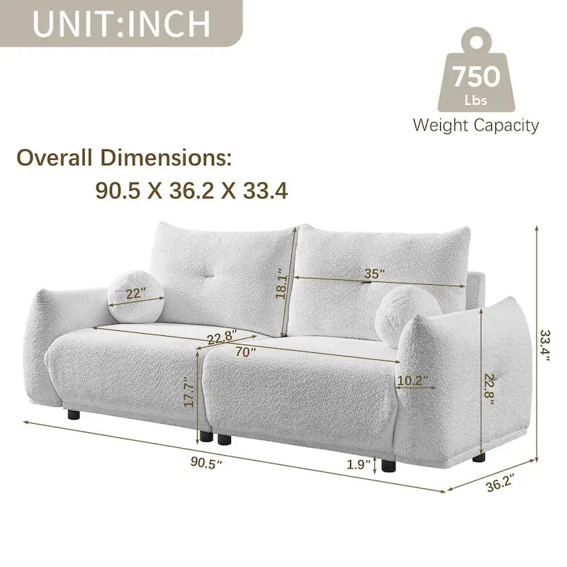 Lamb's wool 2-seater sofa 17