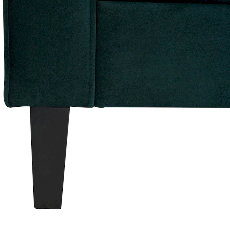 Modern Velvet 3-Seater Sofa with Tufted Waffle Stitch, Low Profile & Solid Wood Legs, 89.75"W 12