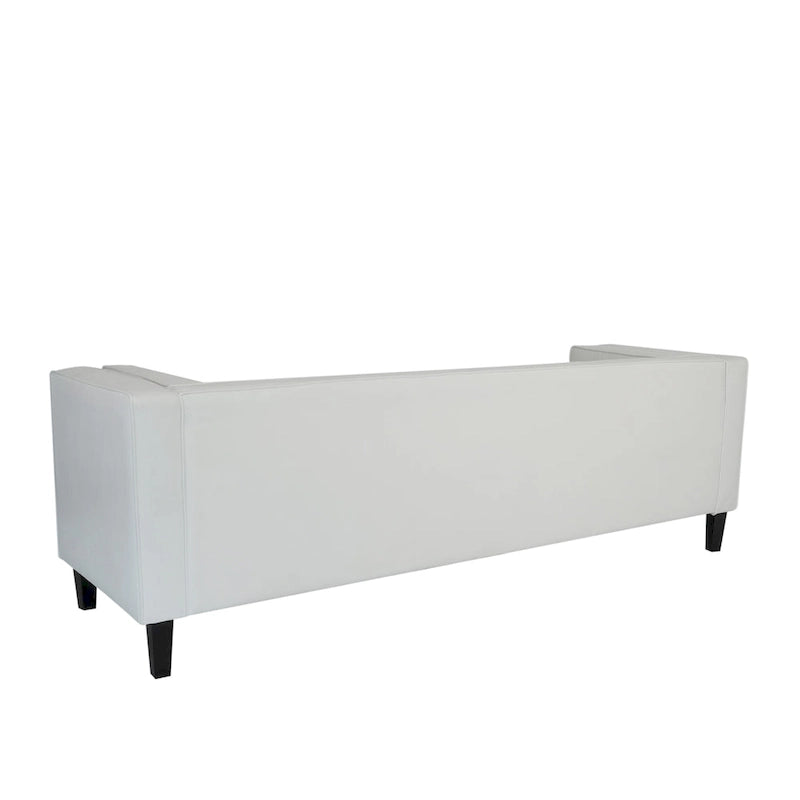 Modern Velvet 3-Seater Sofa with Tufted Waffle Stitch, Low Profile & Solid Wood Legs, 89.75"W 19