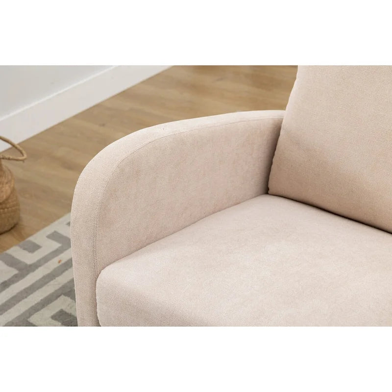 Rocking Chair Upholstered Mid Century Modern Rocker Oversized Wingback Armchair for Living Room 7