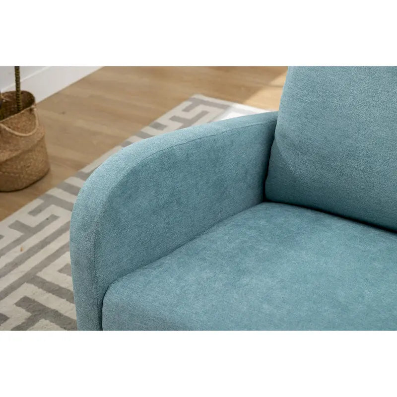 Rocking Chair Upholstered Mid Century Modern Rocker Oversized Wingback Armchair for Living Room 15