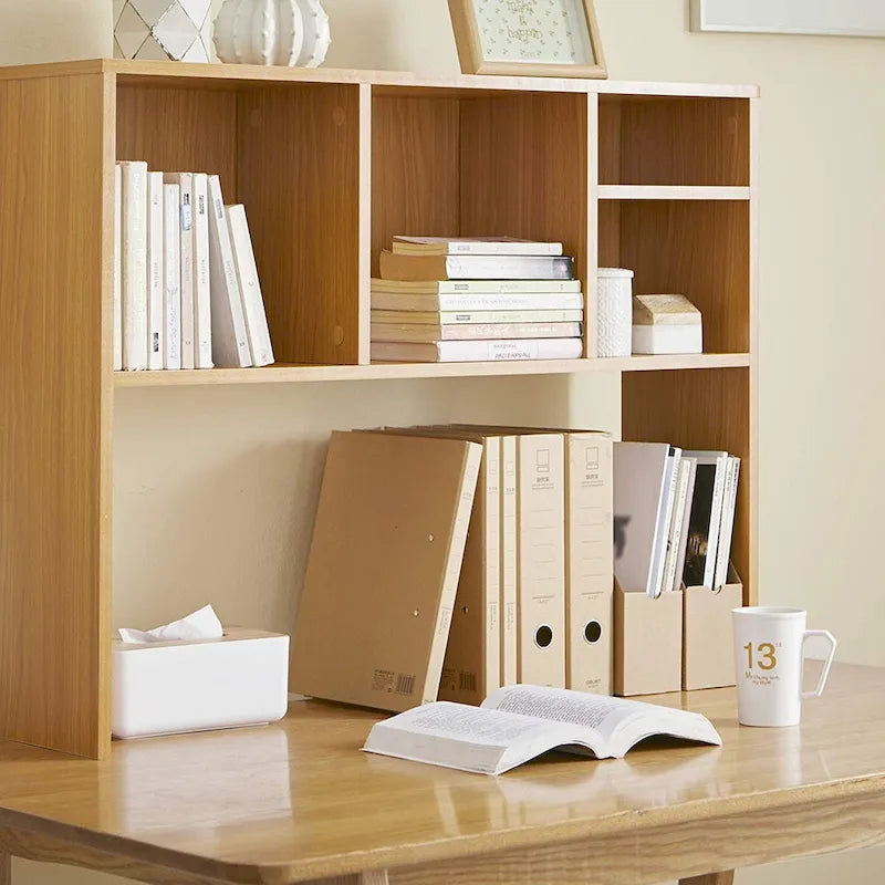 Beech (Natural Wood) The Cube - Desk Bookshelf by