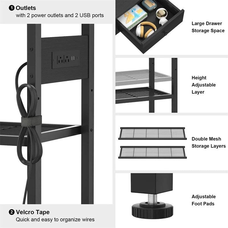 47 Entryway Table with Outlets and USB Ports - 11.8D x 47.2W x 31.8H 8