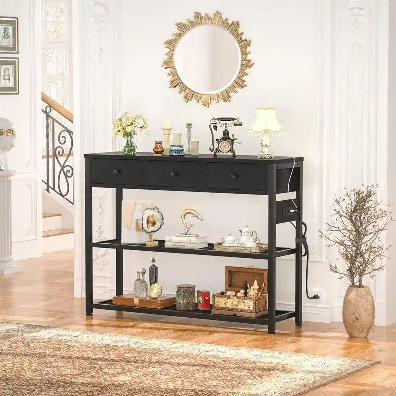 47 Entryway Table with Outlets and USB Ports - 11.8D x 47.2W x 31.8H 10