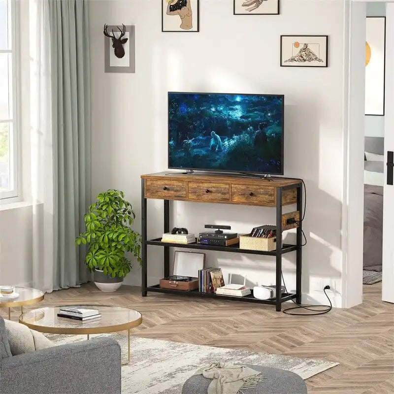 47 Entryway Table with Outlets and USB Ports - 11.8D x 47.2W x 31.8H 18