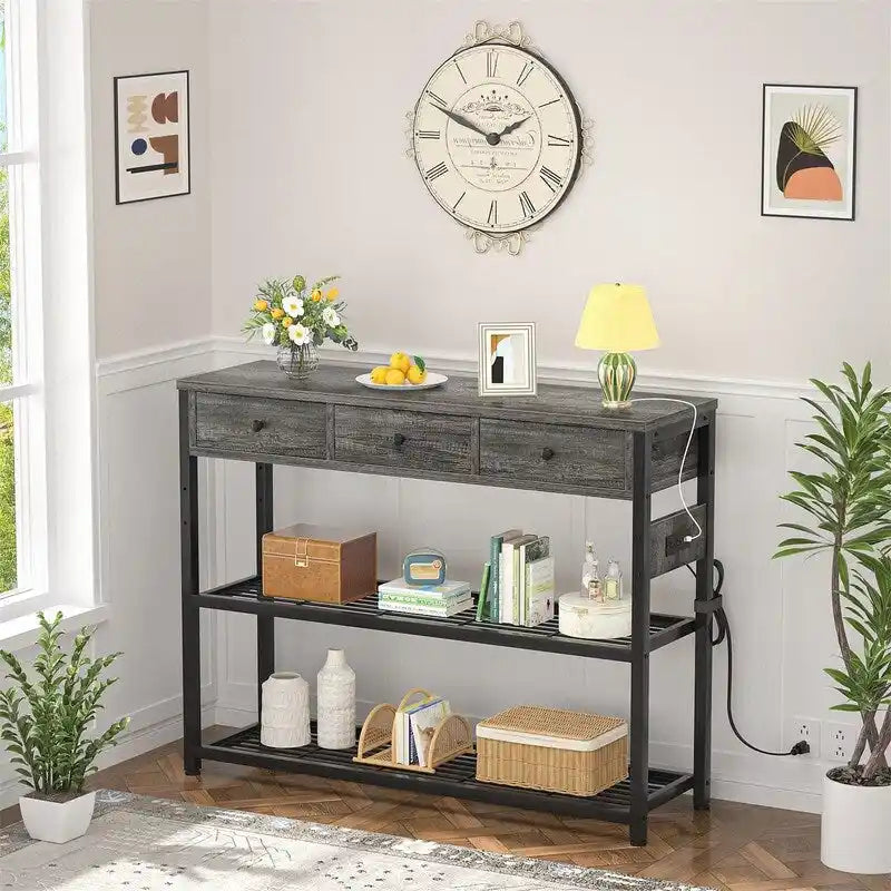 47 Entryway Table with Outlets and USB Ports - 11.8D x 47.2W x 31.8H 19