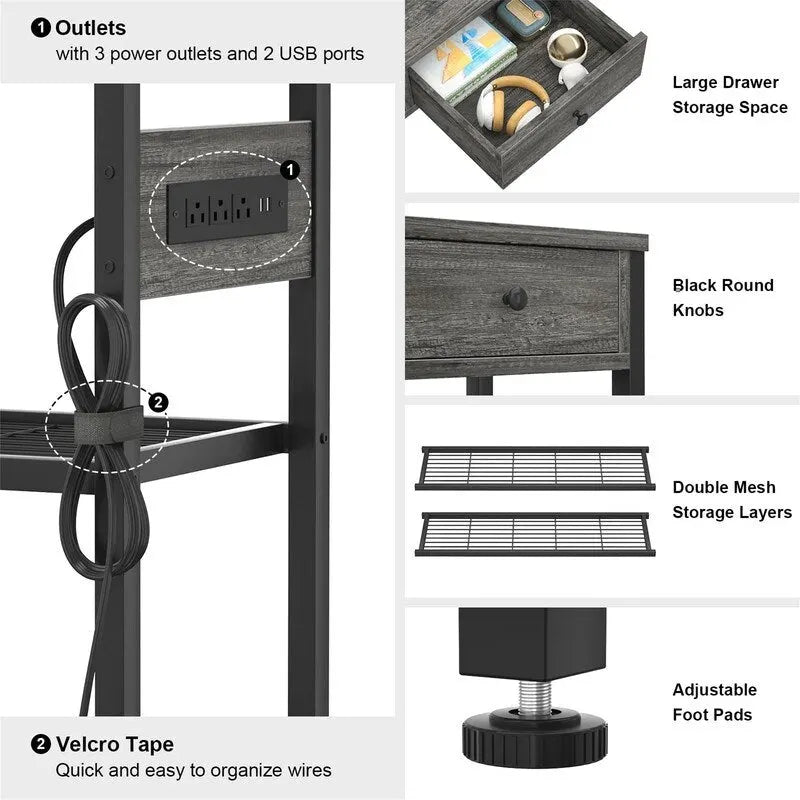 47 Entryway Table with Outlets and USB Ports - 11.8D x 47.2W x 31.8H 21