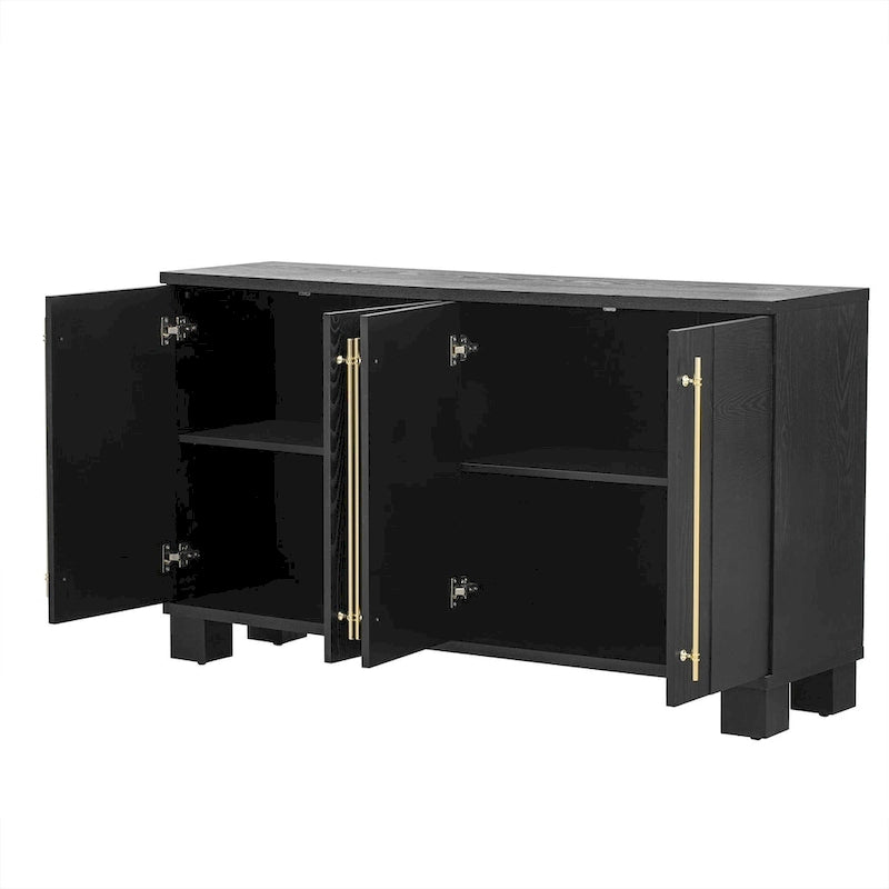 Wood Traditional Style Sideboard with Adjustable Shelves 12