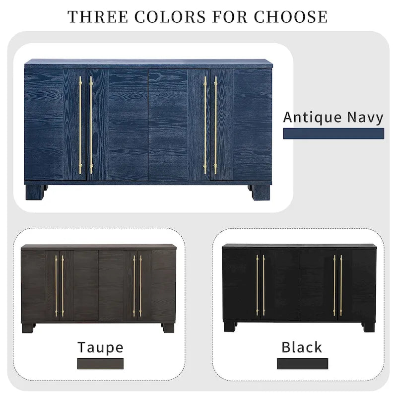 Wood Traditional Style Sideboard with Adjustable Shelves 25