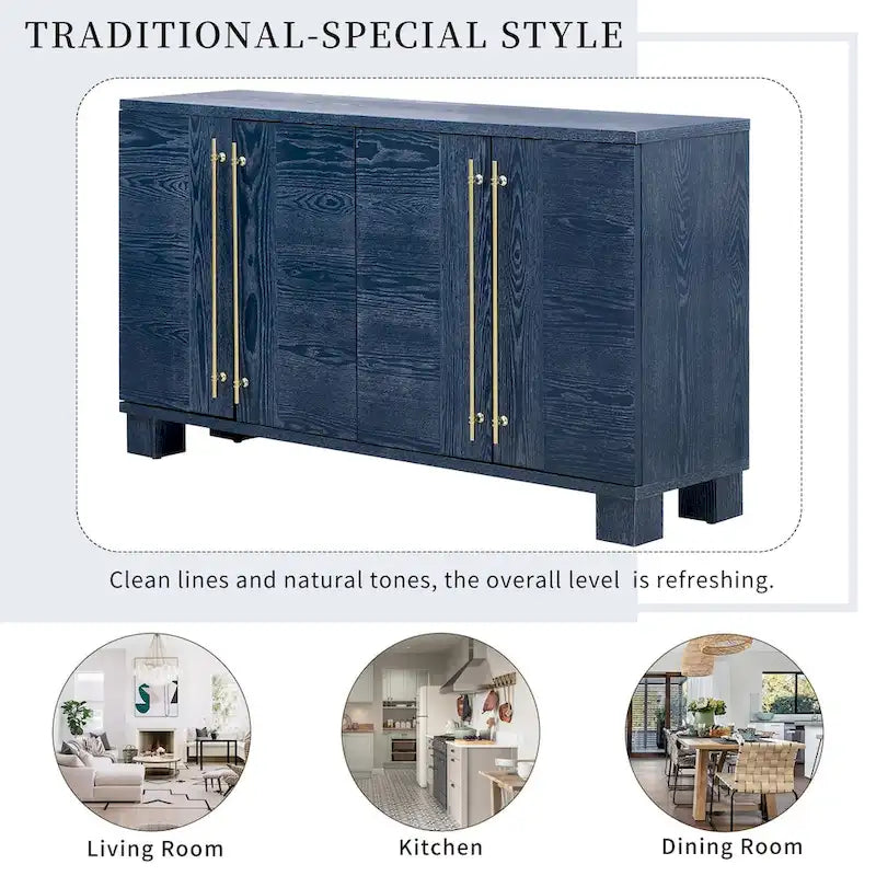 Wood Traditional Style Sideboard with Adjustable Shelves 26
