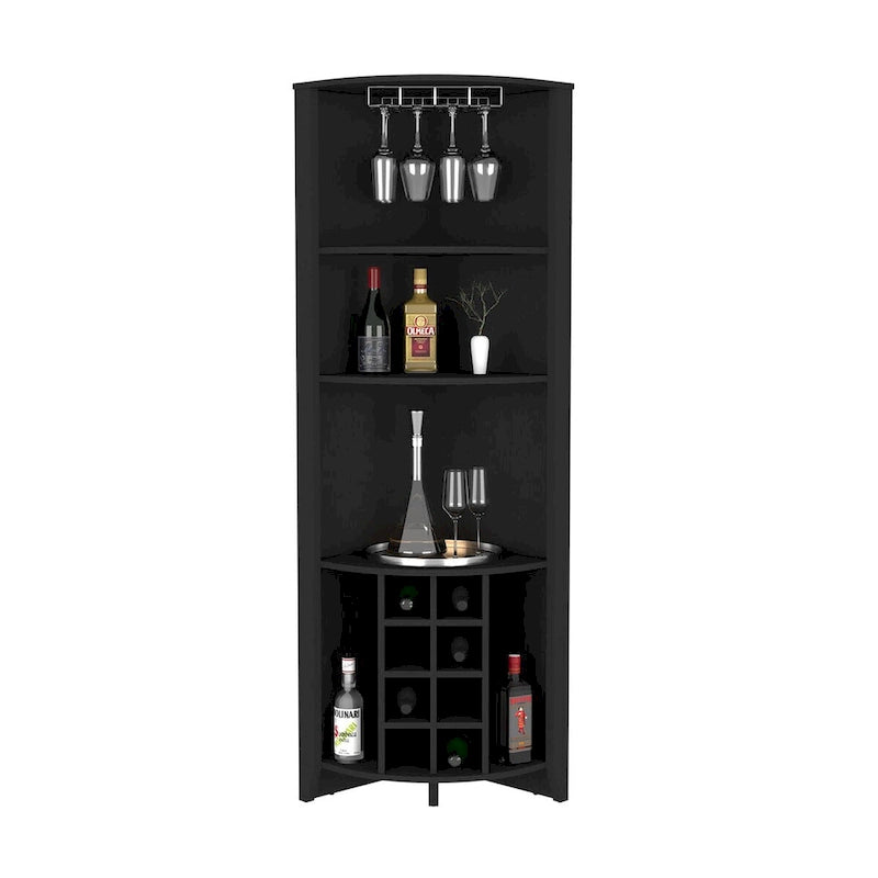 Corner Bar Cabinet for Kitchen, Dining Room,Living Room, Black 4