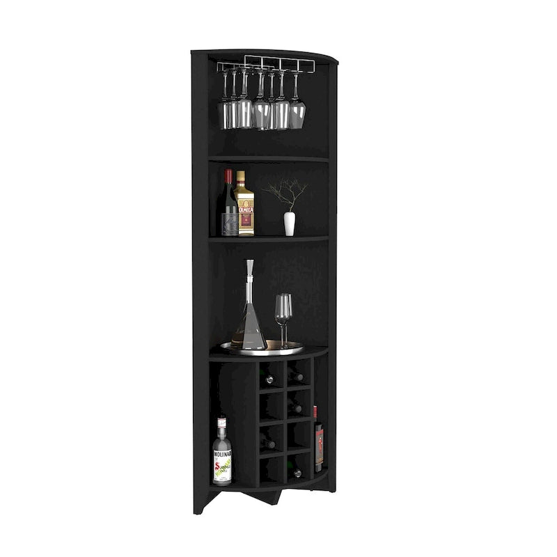 Corner Bar Cabinet for Kitchen, Dining Room,Living Room, Black 5