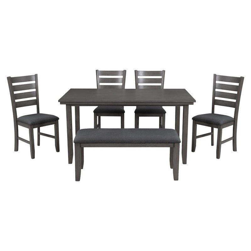 5-piece Farmhouse Dining Set Rectangular Table Chair 18