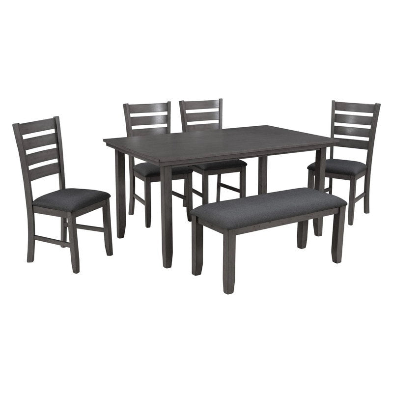 5-piece Farmhouse Dining Set Rectangular Table Chair 19